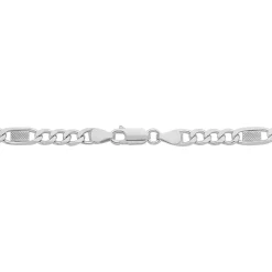 Collier Jeremi Maille Alternee 1/3 Et Plaquettes Argent Blanc