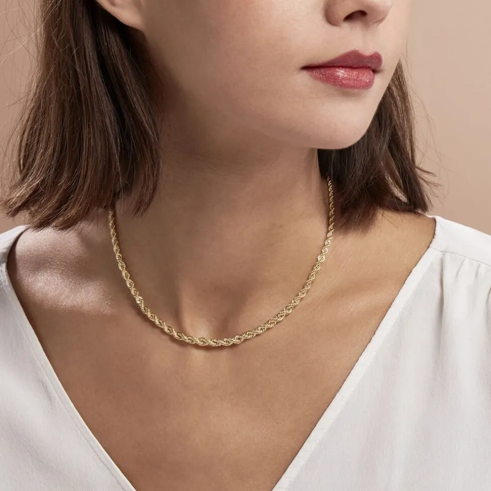 Collier Jerry Maille Corde Or Jaune