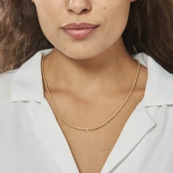Collier Jerry Or Jaune Maille Corde