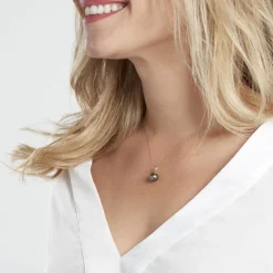 Collier Jodocus Or Jaune Perle De Tahiti Oxyde Zirconium