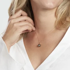 Collier Jodocus Or Jaune Perle De Tahiti Oxyde Zirconium