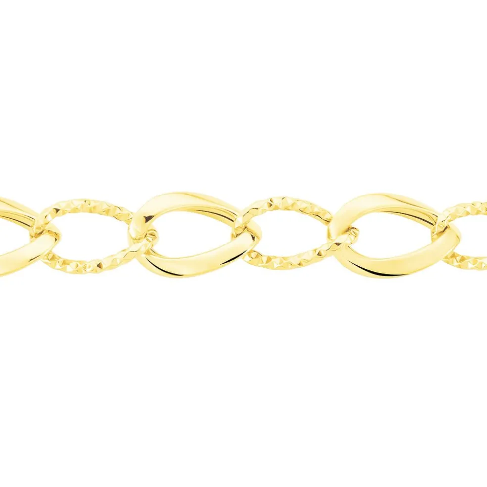 Collier Joice Maille Alternée Et Godronne Or Jaune