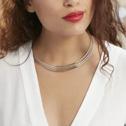 Collier Jonc Adel Acier Blanc
