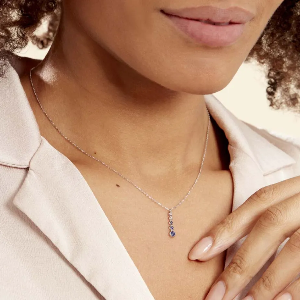 Collier Josephine Or Blanc Saphir Et Diamant