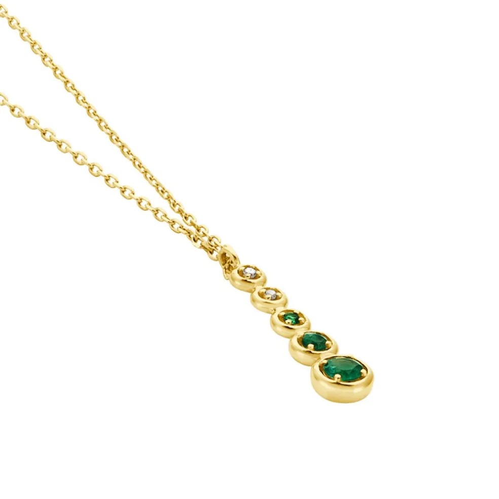 Collier Josephine Or Jaune Emeraude