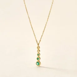 Collier Josephine Or Jaune Emeraude