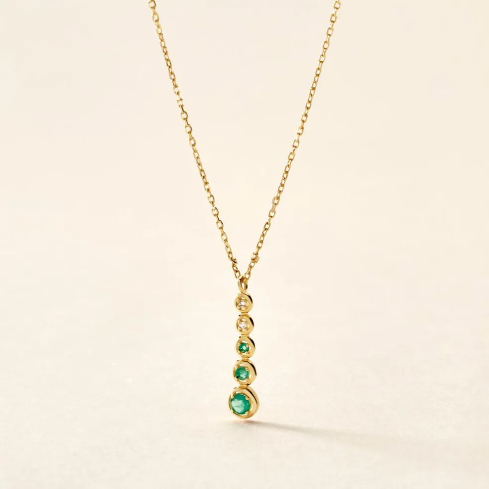 Collier Josephine Or Jaune Emeraude