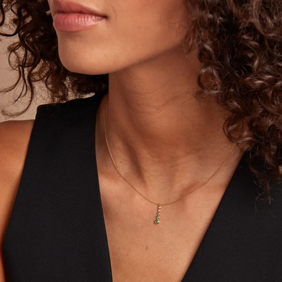 Collier Josephine Or Jaune Emeraude