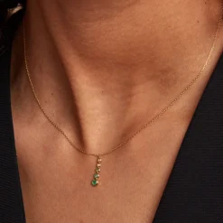 Collier Josephine Or Jaune Emeraude
