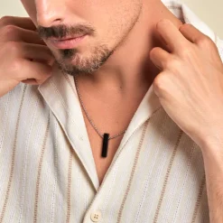 Collier Jourdan Acier Gris Onyx