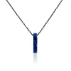 Collier Jourdan Acier Noir Sodalite