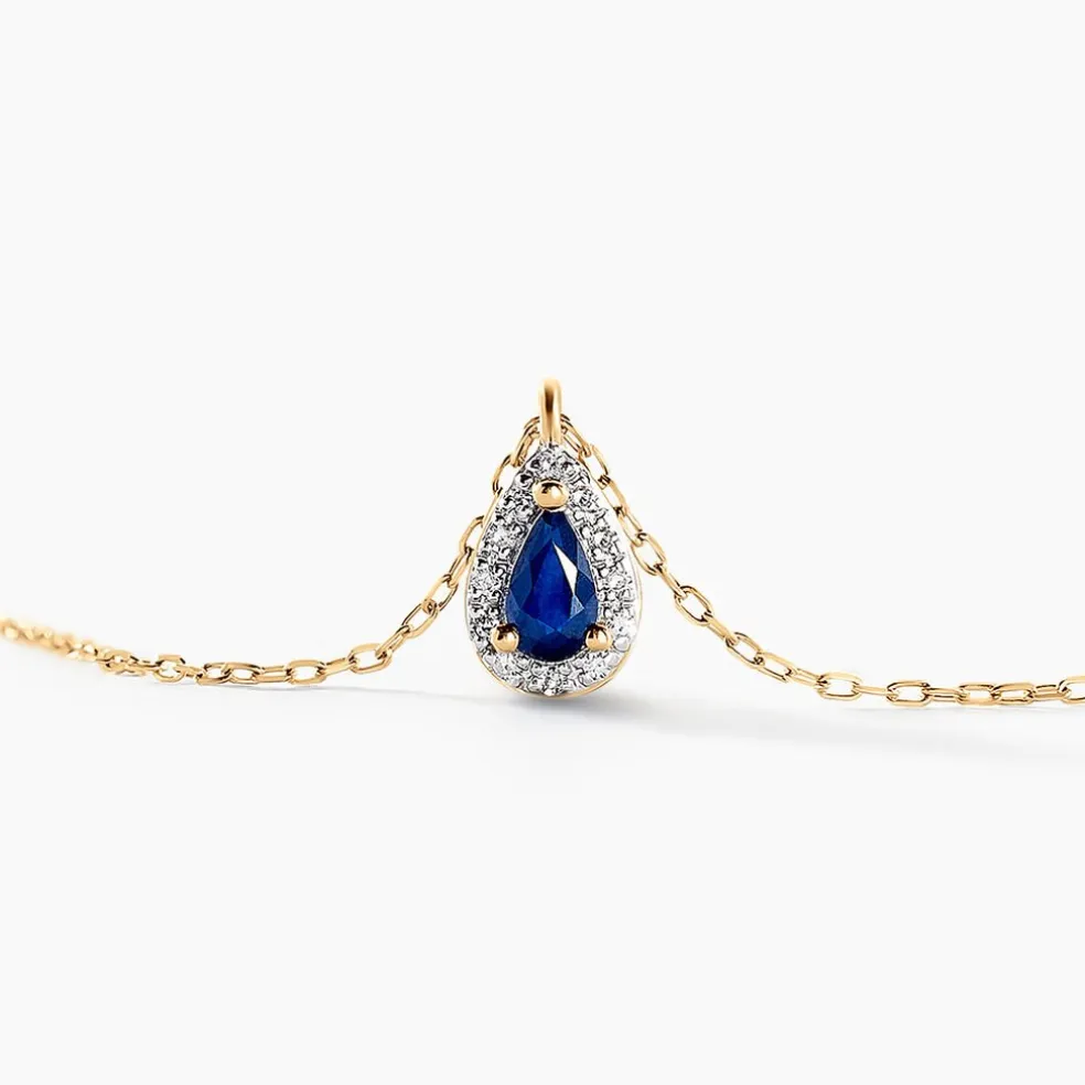 Collier Juliettina Or Jaune Saphir Diamant