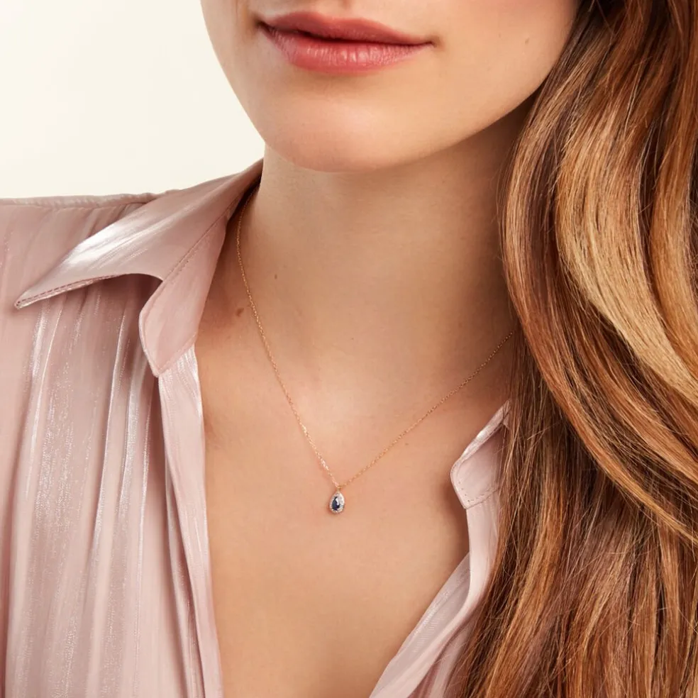 Collier Juliettina Or Jaune Saphir Diamant