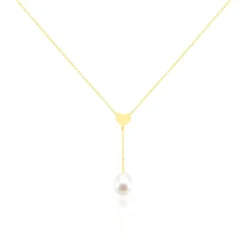 Collier Kandida Or Jaune Perle De Culture