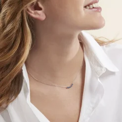 Collier Karrie Argent Blanc Oxyde De Zirconium