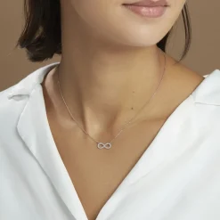 Collier Klothilda Or Blanc Oxyde De Zirconium