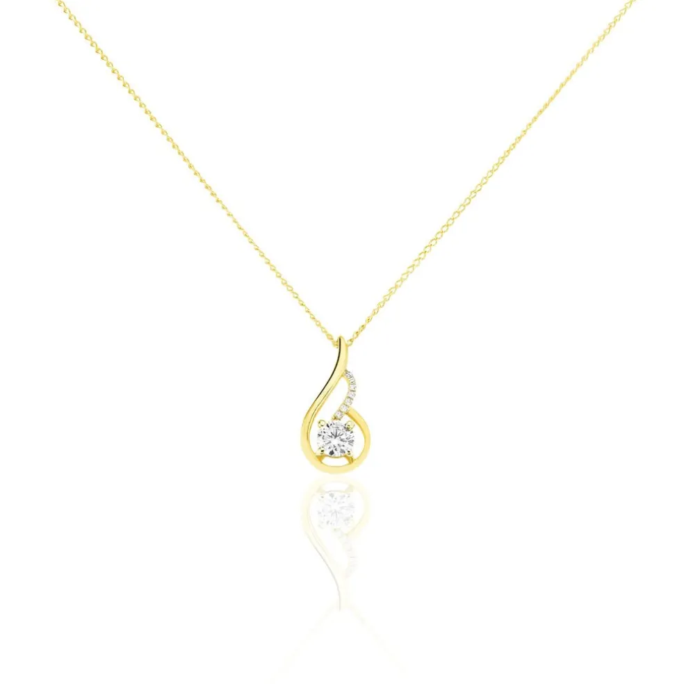 Collier Koline Or Jaune Oxyde De Zirconium