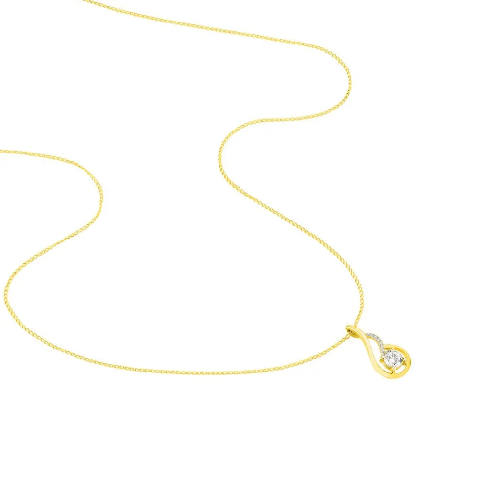 Collier Koline Or Jaune Oxyde De Zirconium