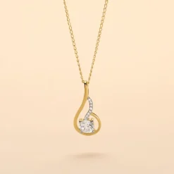 Collier Koline Or Jaune Oxyde De Zirconium