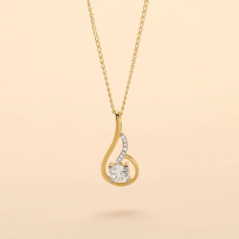 Collier Koline Or Jaune Oxyde De Zirconium