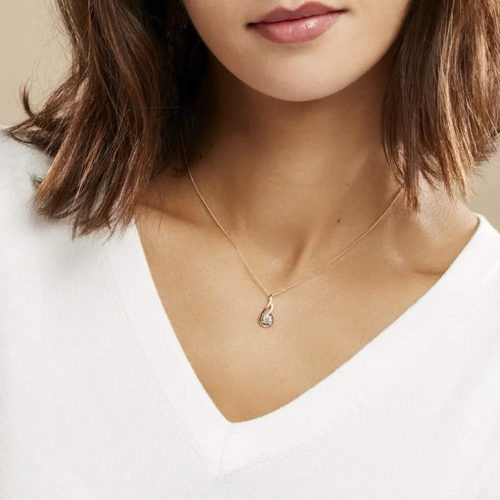 Collier Koline Or Jaune Oxyde De Zirconium