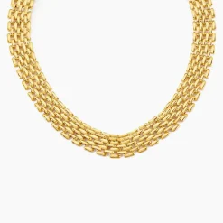 Collier Lady Code Acier Jaune