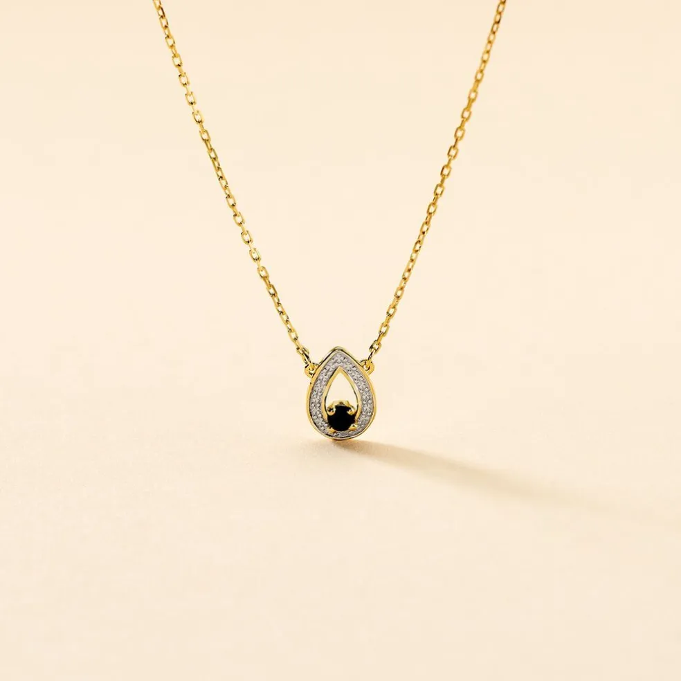 Collier Lareyna Or Bicolore Saphir
