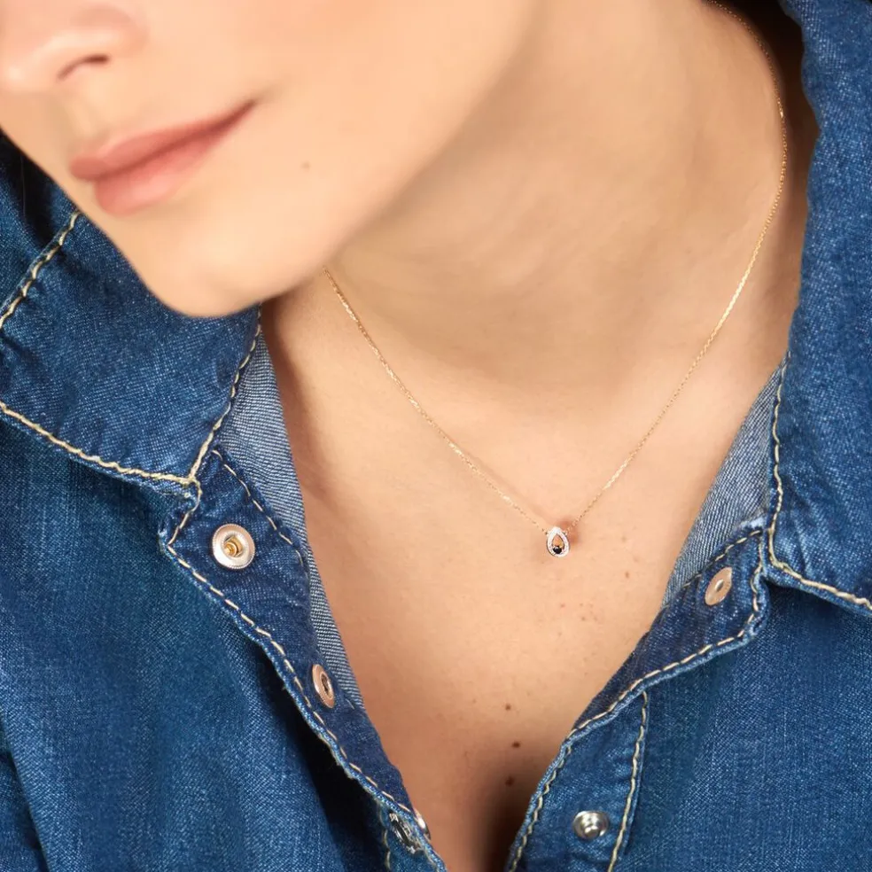 Collier Lareyna Or Bicolore Saphir