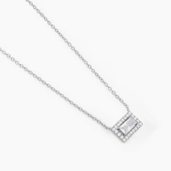 Collier Laurine Argent Blanc Oxyde De Zirconium