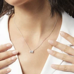 Collier Laurine Argent Blanc Oxyde De Zirconium