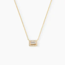 Collier Laurine Argent Jaune Oxyde De Zirconium