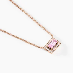 Collier Laurine Argent Rose Oxyde De Zirconium
