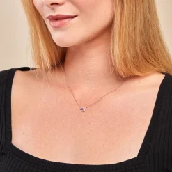 Collier Laurine Argent Rose Oxyde De Zirconium