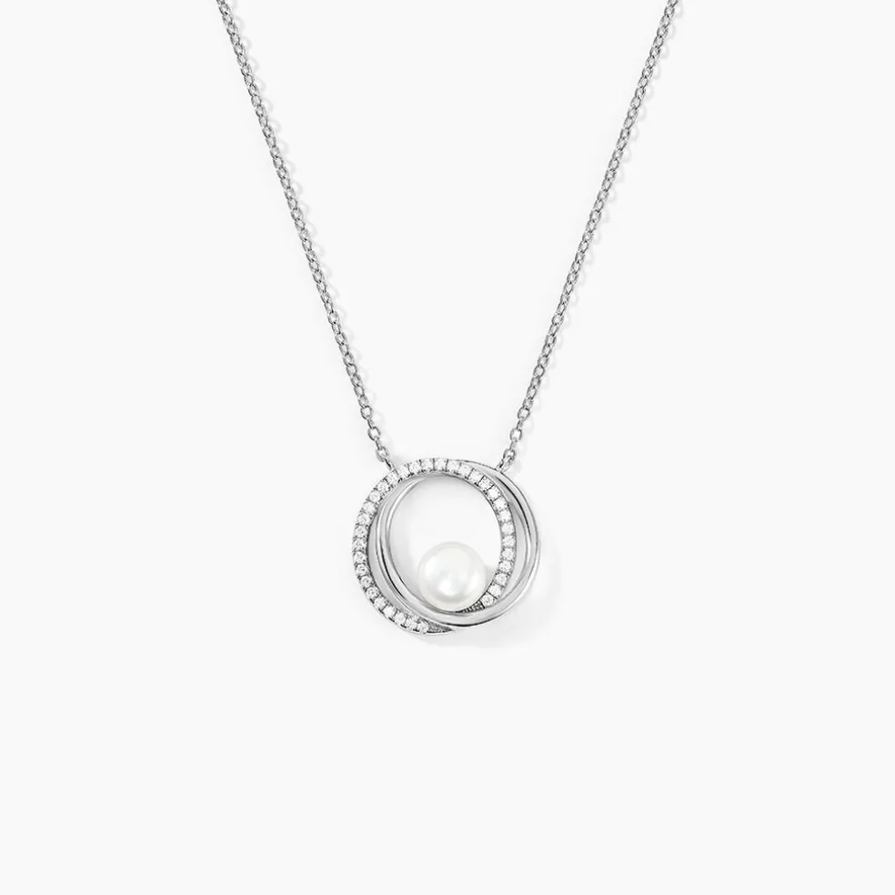 Collier Laury Argent Blanc Perle De Culture Et Oxyde De Zirconium