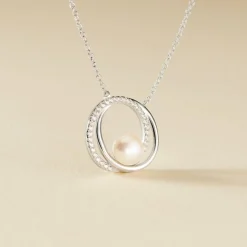 Collier Laury Argent Blanc Perle De Culture Et Oxyde De Zirconium