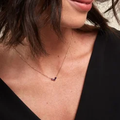 Collier Lavender Or Jaune Améthyste