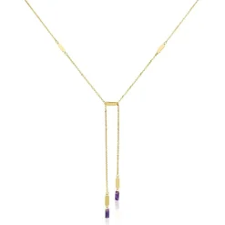 Collier Lavender Or Jaune Améthyste