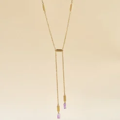 Collier Lavender Or Jaune Améthyste