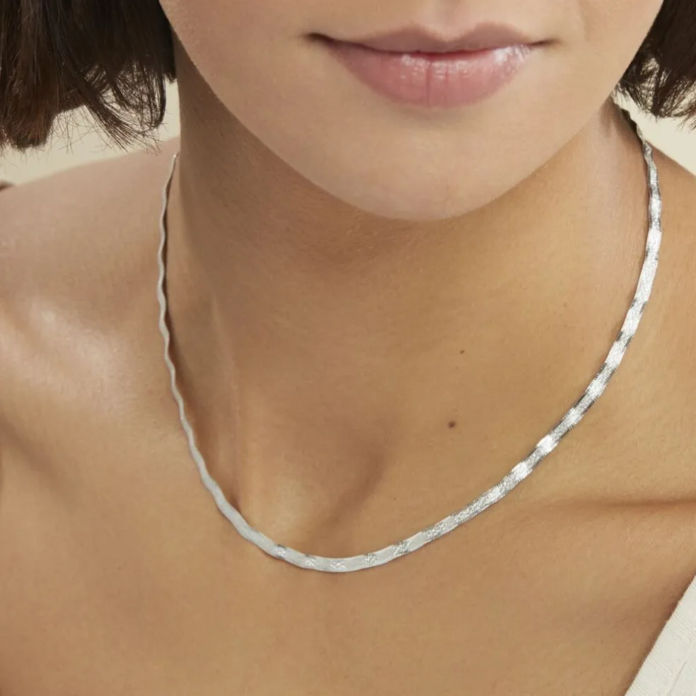 Collier Leonte Argent Blanc