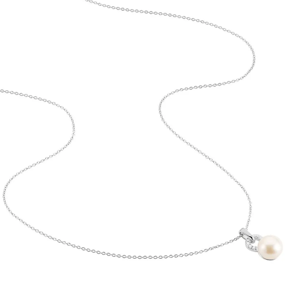 Collier Lilio Argent Blanc Perle De Culture Et Oxyde De Zirconium
