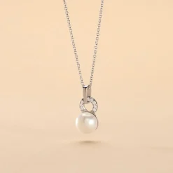 Collier Lilio Argent Blanc Perle De Culture Et Oxyde De Zirconium