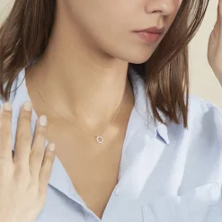 Collier Lim Or Blanc Oxyde De Zirconium