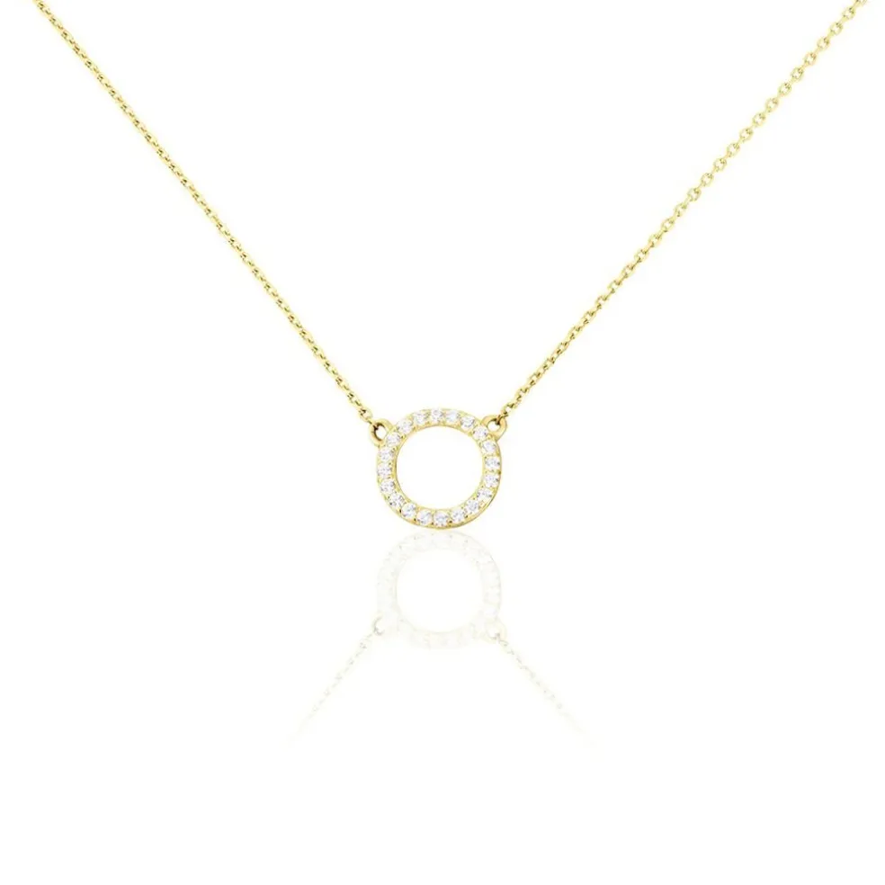Collier Lim Or Jaune Oxyde De Zirconium