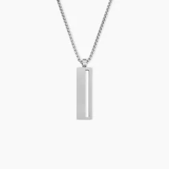Collier Line Acier Blanc
