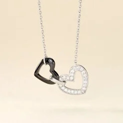 Collier Lineth Argent Blanc Céramique Oxyde De Zirconium
