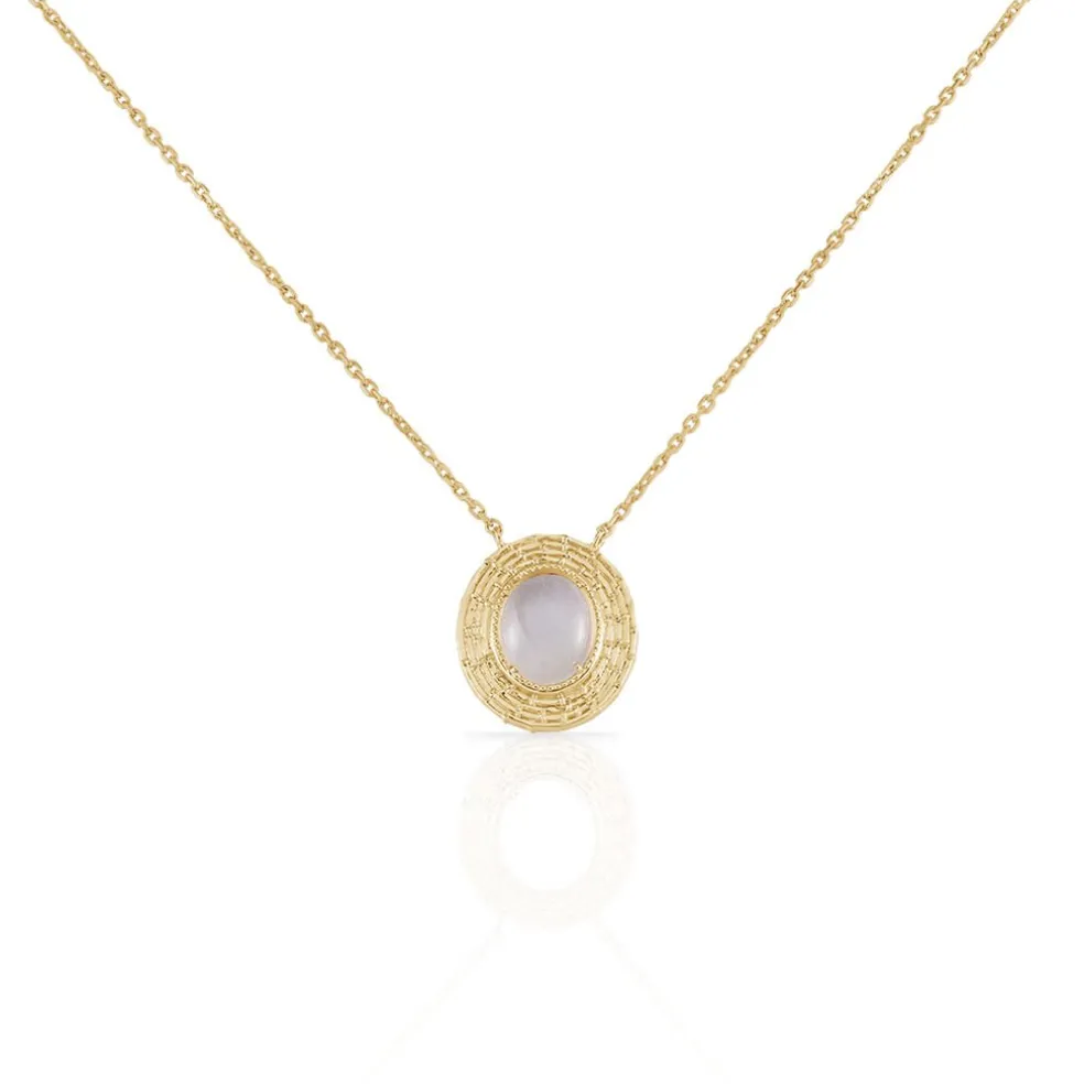 Collier Linna Plaqué Or Jaune Pierre De Lune