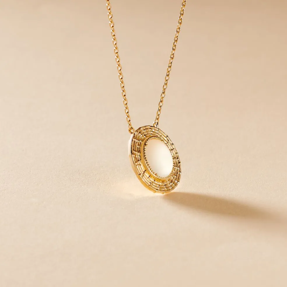Collier Linna Plaqué Or Jaune Pierre De Lune