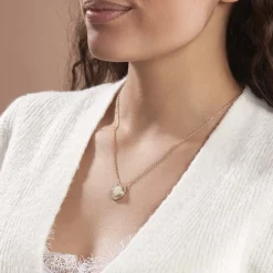 Collier Linna Plaqué Or Jaune Pierre De Lune