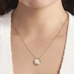 Collier Linna Plaqué Or Jaune Pierre De Lune