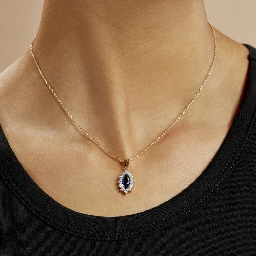 Collier Lisea Plaqué Or Jaune Verre Et Oxyde De Zirconium